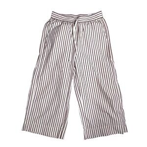 Banana Republic Wide Leg Cropped Striped‎ High-Rise Pants-Medium